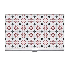 Tile Pattern Design Flowers Business Card Holder by Pakjumat