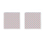 Tile Pattern Design Flowers Cufflinks (Square) Front(Pair)