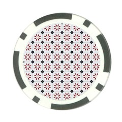 Tile Pattern Design Flowers Poker Chip Card Guard by Pakjumat