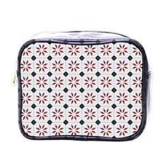 Tile Pattern Design Flowers Mini Toiletries Bag (one Side) by Pakjumat