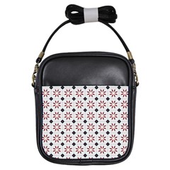 Tile Pattern Design Flowers Girls Sling Bag by Pakjumat