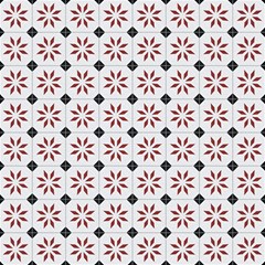 Tile Pattern Design Flowers Play Mat (square) by Pakjumat