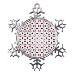 Tile Pattern Design Flowers Metal Large Snowflake Ornament by Pakjumat