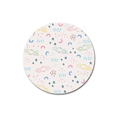 Spaceship Pattern Star Magnet 3  (round) by Pakjumat