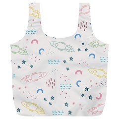 Spaceship Pattern Star Full Print Recycle Bag (xl) by Pakjumat