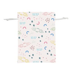 Spaceship Pattern Star Lightweight Drawstring Pouch (l) by Pakjumat