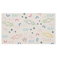 Spaceship Pattern Star Banner And Sign 7  X 4  by Pakjumat