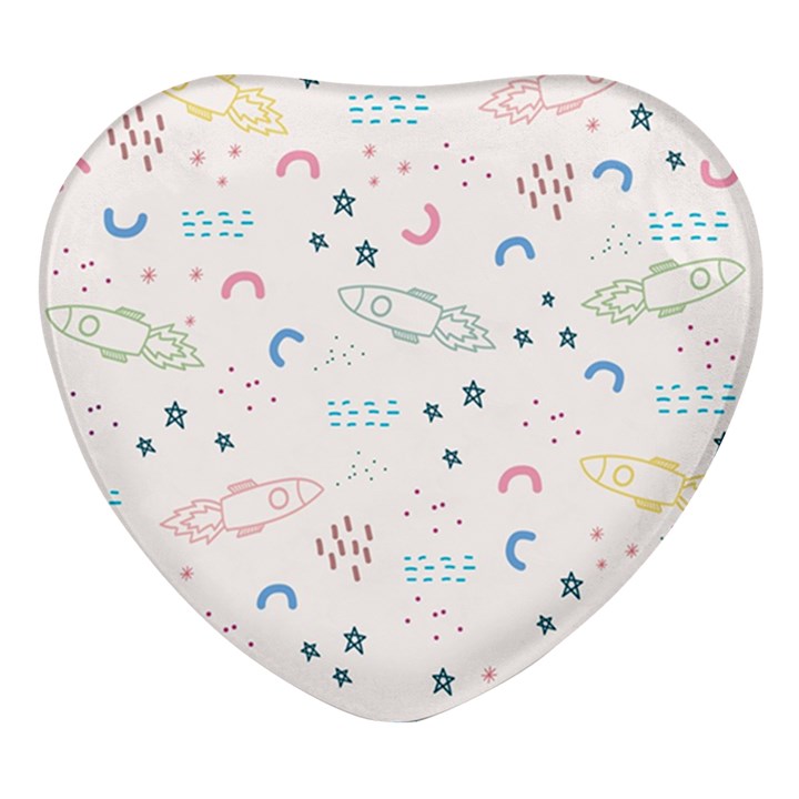 Spaceship Pattern Star Heart Glass Fridge Magnet (4 pack)