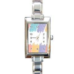 Border Frame Colorful Brush Strokes Rectangle Italian Charm Watch by Pakjumat