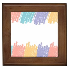 Border Frame Colorful Brush Strokes Framed Tile by Pakjumat