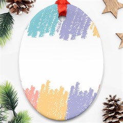 Border Frame Colorful Brush Strokes Ornament (oval) by Pakjumat