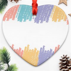 Border Frame Colorful Brush Strokes Ornament (heart) by Pakjumat