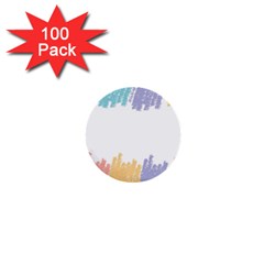 Border Frame Colorful Brush Strokes 1  Mini Buttons (100 Pack)  by Pakjumat