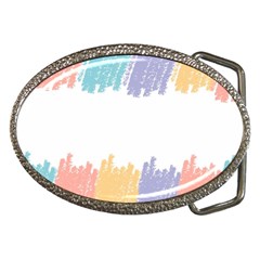 Border Frame Colorful Brush Strokes Belt Buckles by Pakjumat