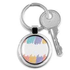 Border Frame Colorful Brush Strokes Key Chain (round) by Pakjumat