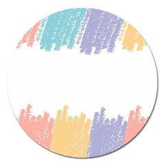 Border Frame Colorful Brush Strokes Magnet 5  (round) by Pakjumat