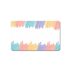 Border Frame Colorful Brush Strokes Magnet (name Card) by Pakjumat