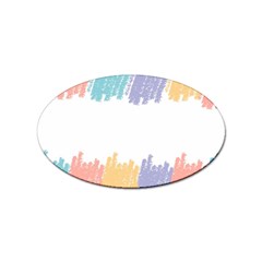 Border Frame Colorful Brush Strokes Sticker Oval (100 Pack) by Pakjumat