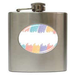 Border Frame Colorful Brush Strokes Hip Flask (6 Oz) by Pakjumat