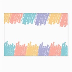 Border Frame Colorful Brush Strokes Postcard 4 x 6  (pkg Of 10) by Pakjumat