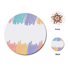 Border Frame Colorful Brush Strokes Playing Cards Single Design (round) by Pakjumat