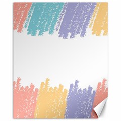 Border Frame Colorful Brush Strokes Canvas 11  X 14  by Pakjumat