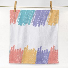 Border Frame Colorful Brush Strokes Face Towel by Pakjumat