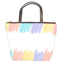 Border Frame Colorful Brush Strokes Bucket Bag by Pakjumat