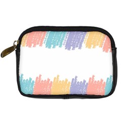 Border Frame Colorful Brush Strokes Digital Camera Leather Case by Pakjumat