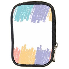 Border Frame Colorful Brush Strokes Compact Camera Leather Case by Pakjumat