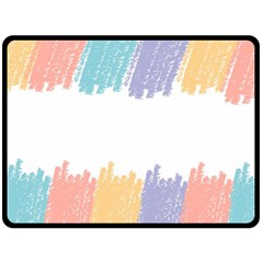 Border Frame Colorful Brush Strokes Fleece Blanket (large) by Pakjumat