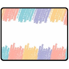 Border Frame Colorful Brush Strokes Fleece Blanket (medium) by Pakjumat