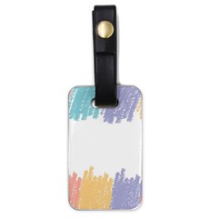 Border Frame Colorful Brush Strokes Luggage Tag (one Side) by Pakjumat