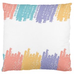 Border Frame Colorful Brush Strokes Large Cushion Case (one Side) by Pakjumat