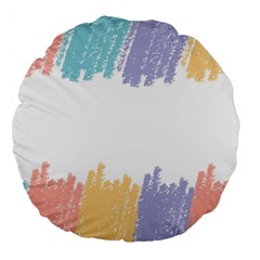 Border Frame Colorful Brush Strokes Large 18  Premium Flano Round Cushions by Pakjumat