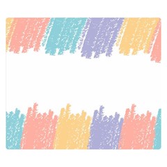 Border Frame Colorful Brush Strokes Two Sides Premium Plush Fleece Blanket (small) by Pakjumat