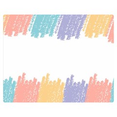 Border Frame Colorful Brush Strokes Two Sides Premium Plush Fleece Blanket (medium) by Pakjumat