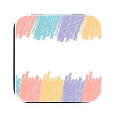 Border Frame Colorful Brush Strokes Square Metal Box (black) by Pakjumat