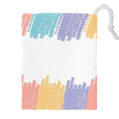 Border Frame Colorful Brush Strokes Drawstring Pouch (5xl) by Pakjumat