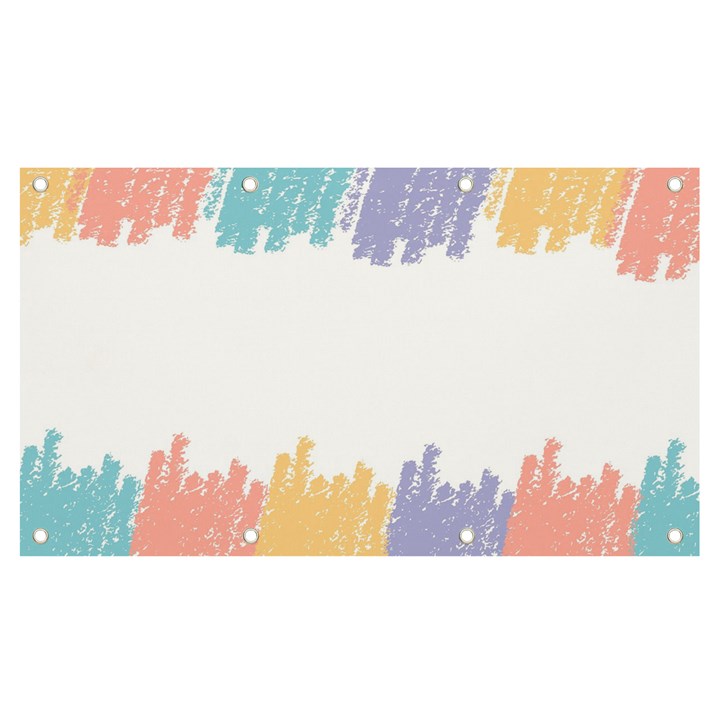 Border Frame Colorful Brush Strokes Banner and Sign 7  x 4 