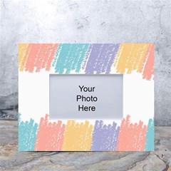 Border Frame Colorful Brush Strokes White Tabletop Photo Frame 4 x6  by Pakjumat