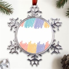 Border Frame Colorful Brush Strokes Metal Large Snowflake Ornament by Pakjumat