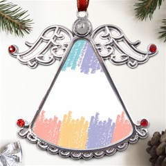 Border Frame Colorful Brush Strokes Metal Angel With Crystal Ornament by Pakjumat