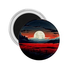 Winter Painting Moon Night Sky 2 25  Magnets by Pakjumat