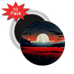 Winter Painting Moon Night Sky 2 25  Magnets (10 Pack)  by Pakjumat