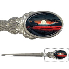 Winter Painting Moon Night Sky Letter Opener