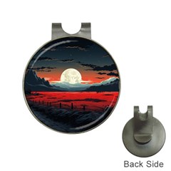 Winter Painting Moon Night Sky Hat Clips With Golf Markers by Pakjumat