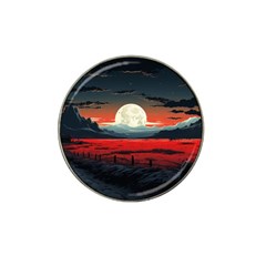 Winter Painting Moon Night Sky Hat Clip Ball Marker