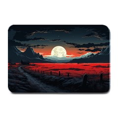 Winter Painting Moon Night Sky Plate Mats by Pakjumat