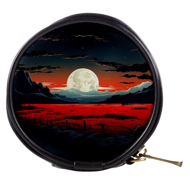 Winter Painting Moon Night Sky Mini Makeup Bag